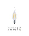 BOMBILLA LED - E14 VELA DECOR. FILAMENTO - 4W - 470lm 2700K